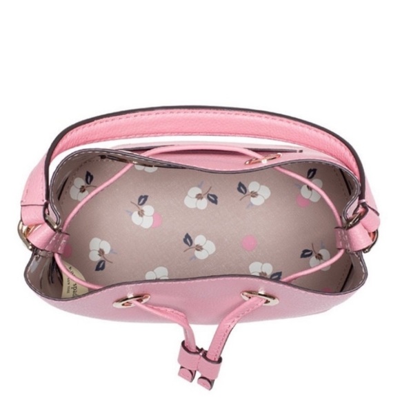 Kate Spade Pink Leather Bucket Crossbody Purse - Picture 6 of 12